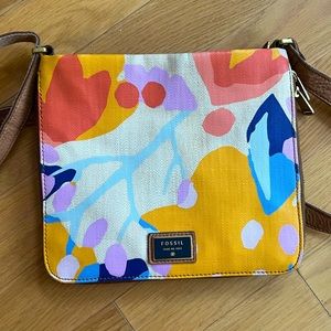 Fossil floral canvas bag